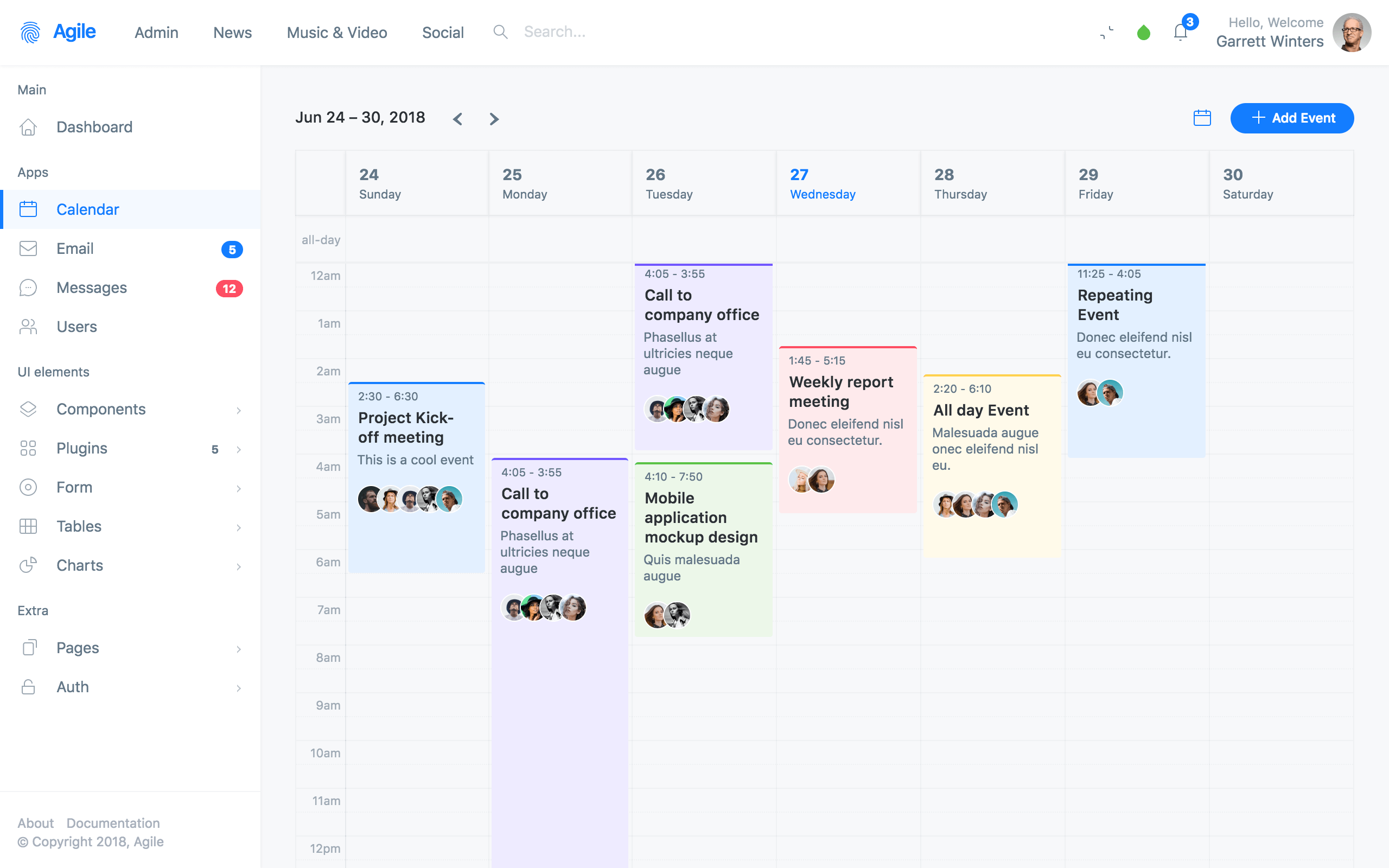 Calendar app